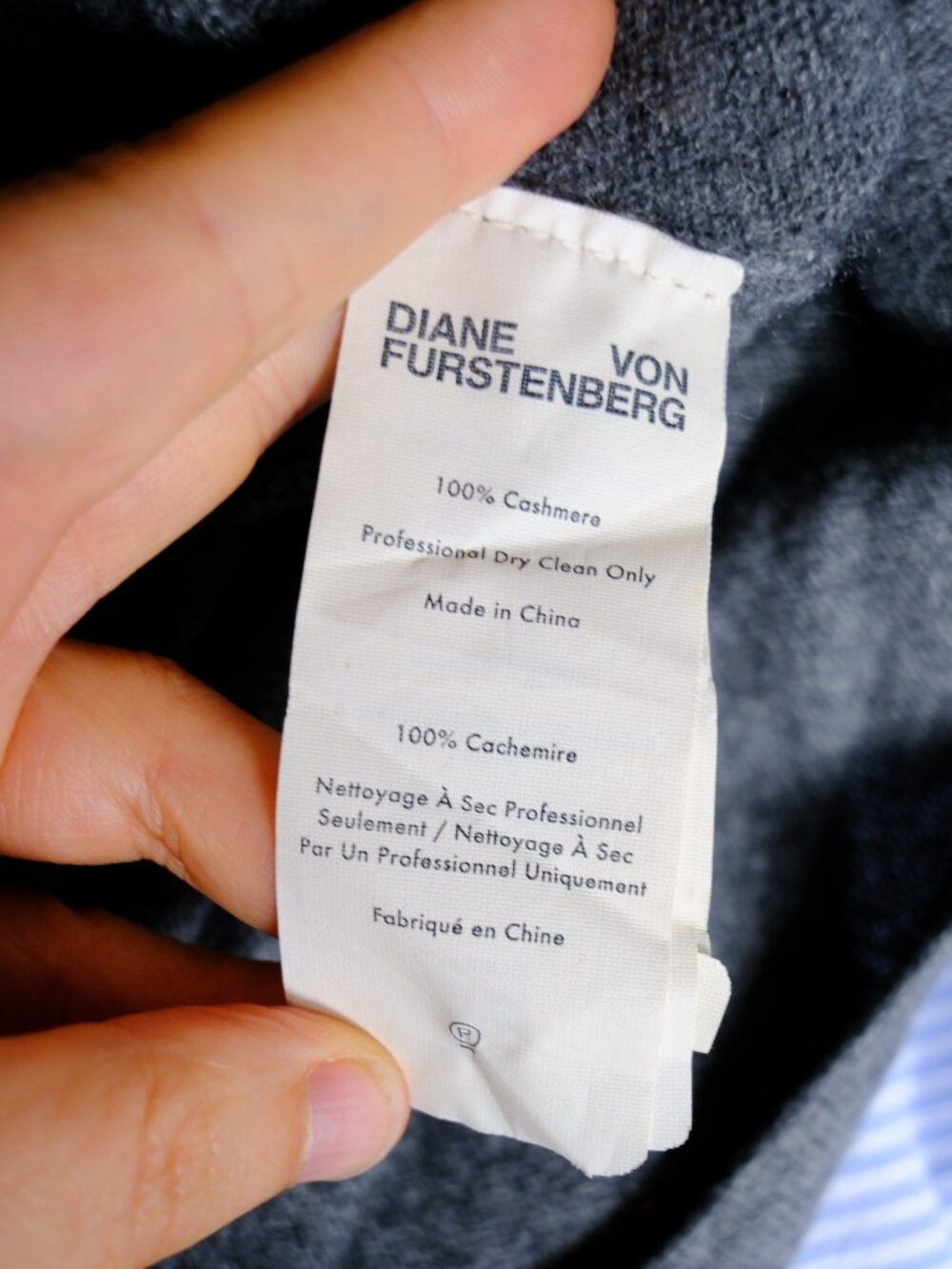 DVF 100% cashmere Grey wrap dress size M - Picture 2 of 5